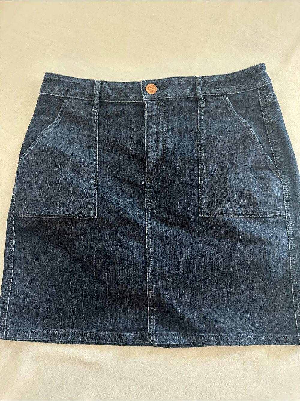 Dark Blue Denim Pocket Mini Skirt - Women's LOFT
